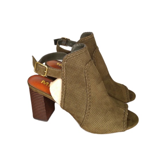 MIA Pat Perforated Heel Sandal Olive Size 9 - Picture 2 of 8